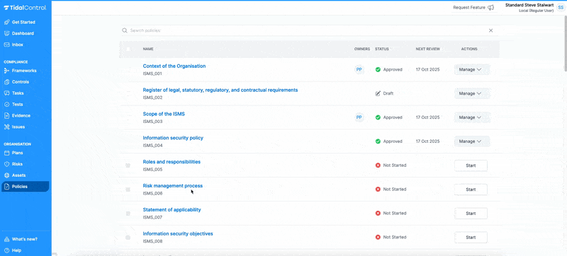 Beleidscentrum interface