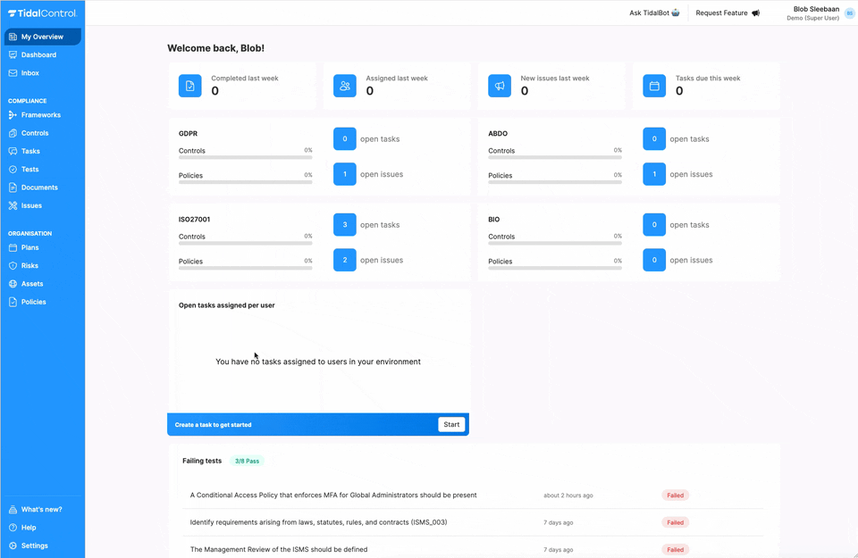 Nieuwe interface voor Tests