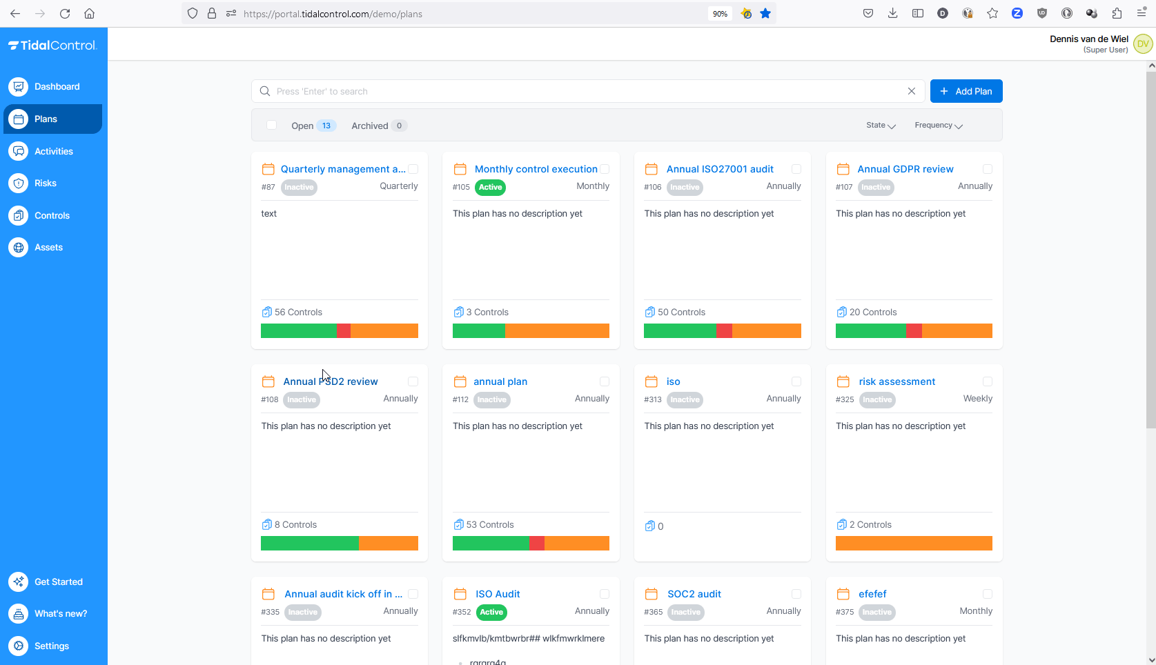 Voortgangsbalk in plannen