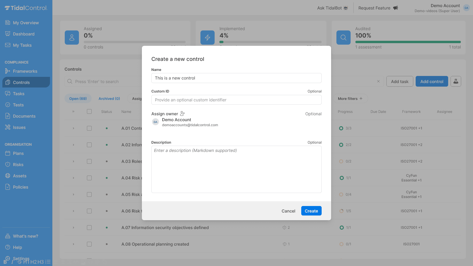 Add control interface