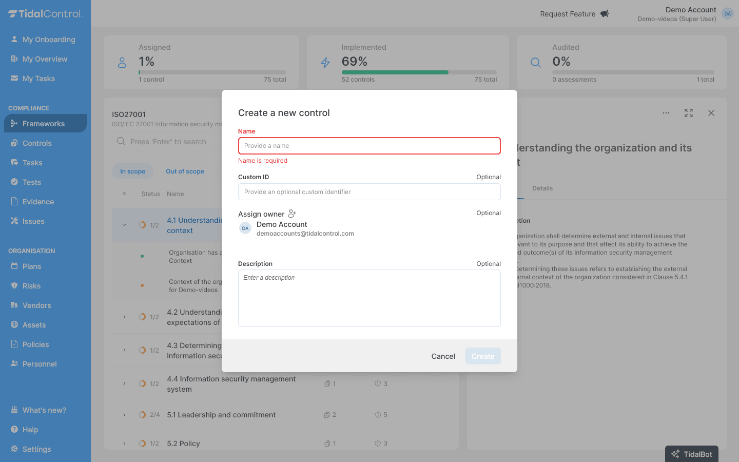 Creating new control