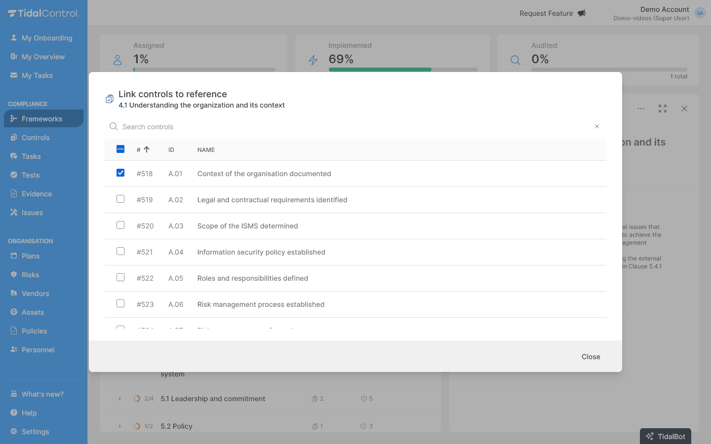 Link control dialog