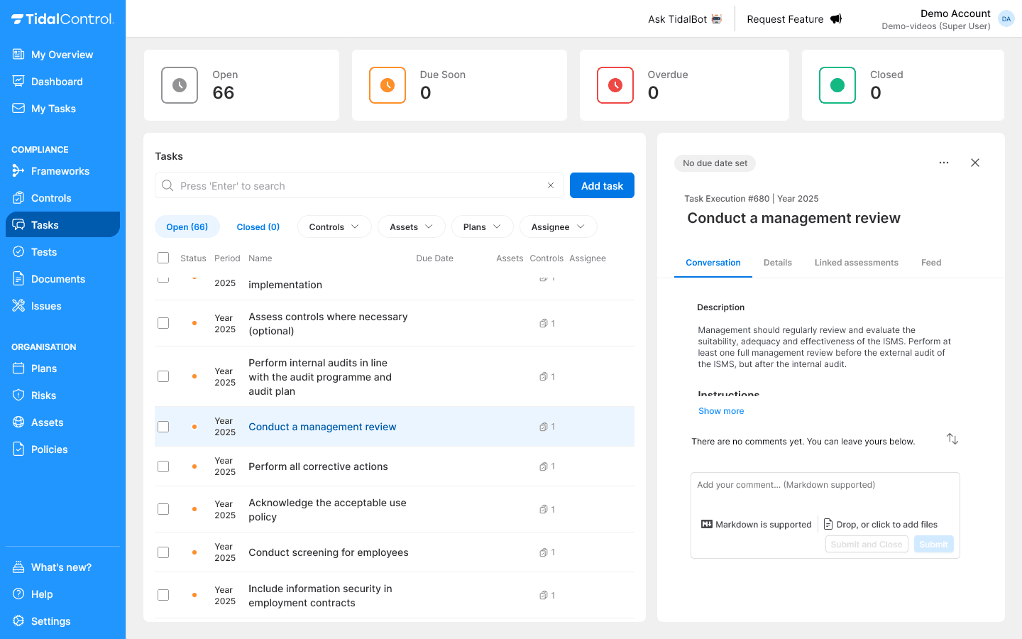 Task conversation panel
