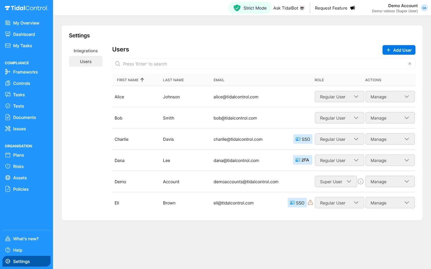 Strict mode indicator