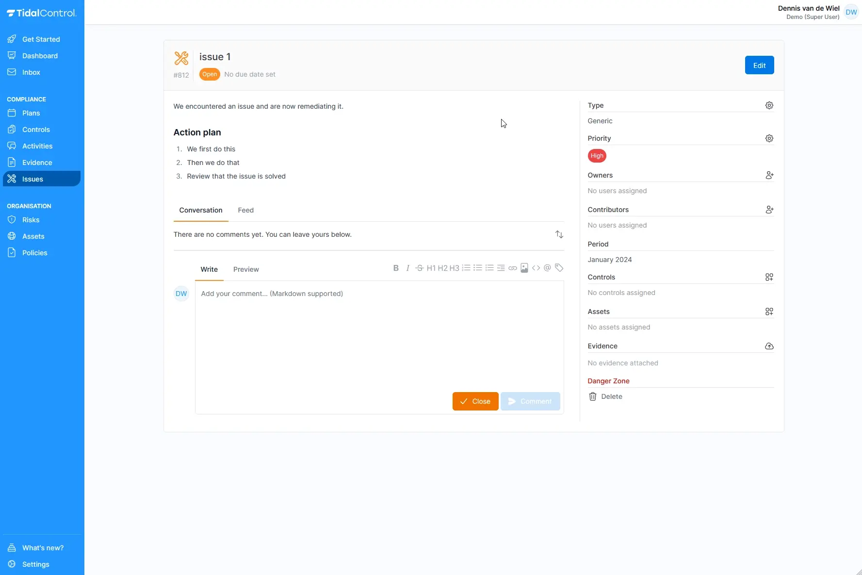 New issue types interface