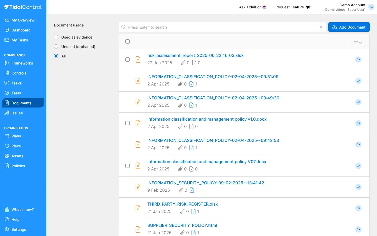 Documents overview