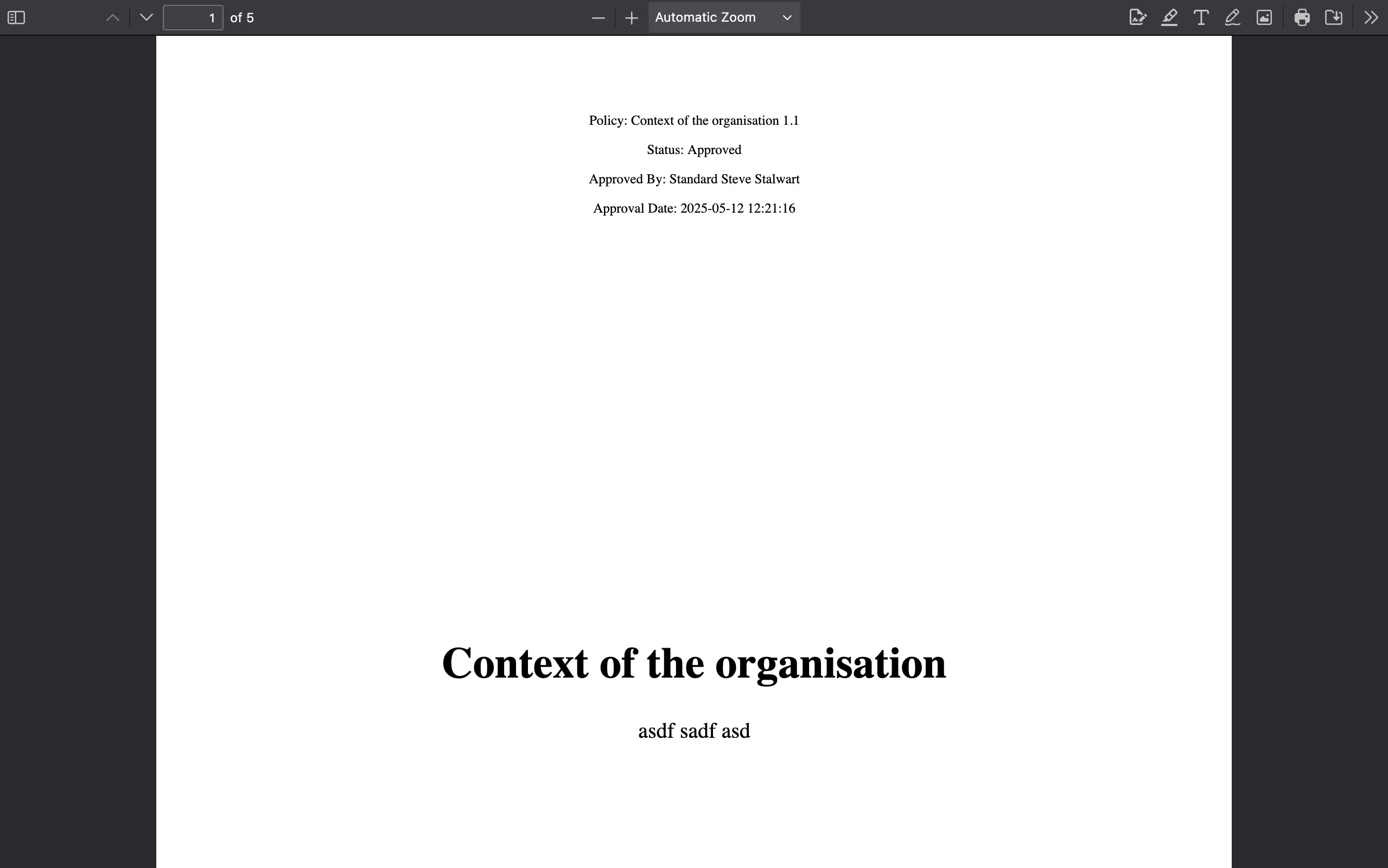 Policy metadata