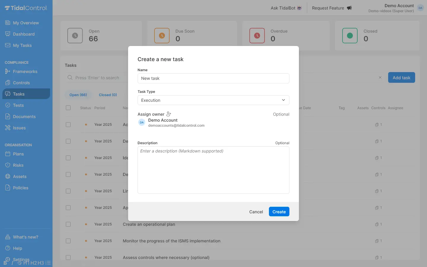 Creating new task