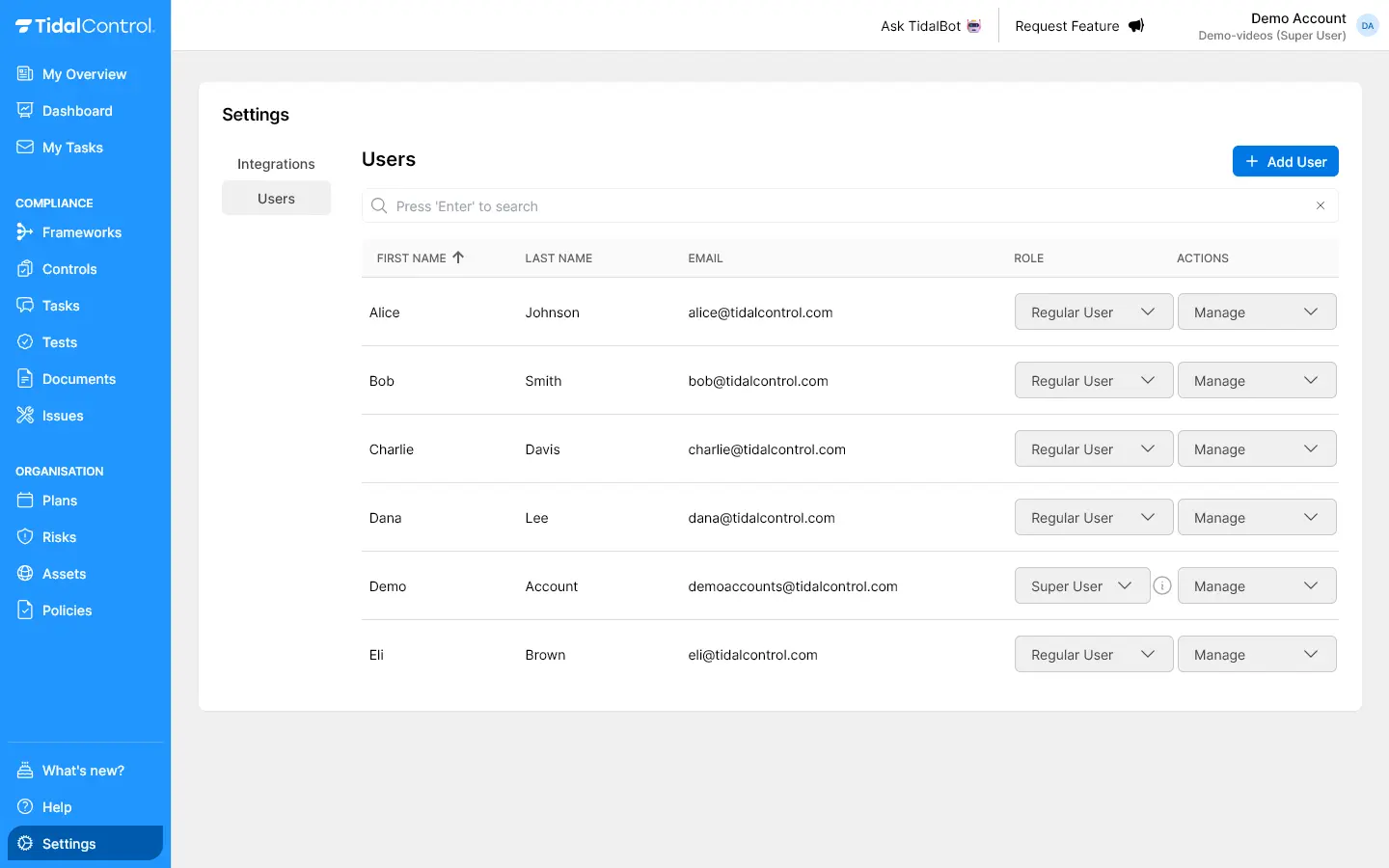 Users overview